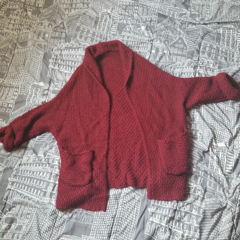 Red Knit Cardigan